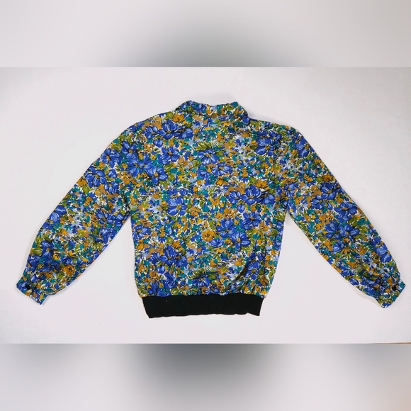 Vintage Judy Bond 80s Rare Floral Blouse Botanical Secretary Bomber Small - Picture 14 of 14